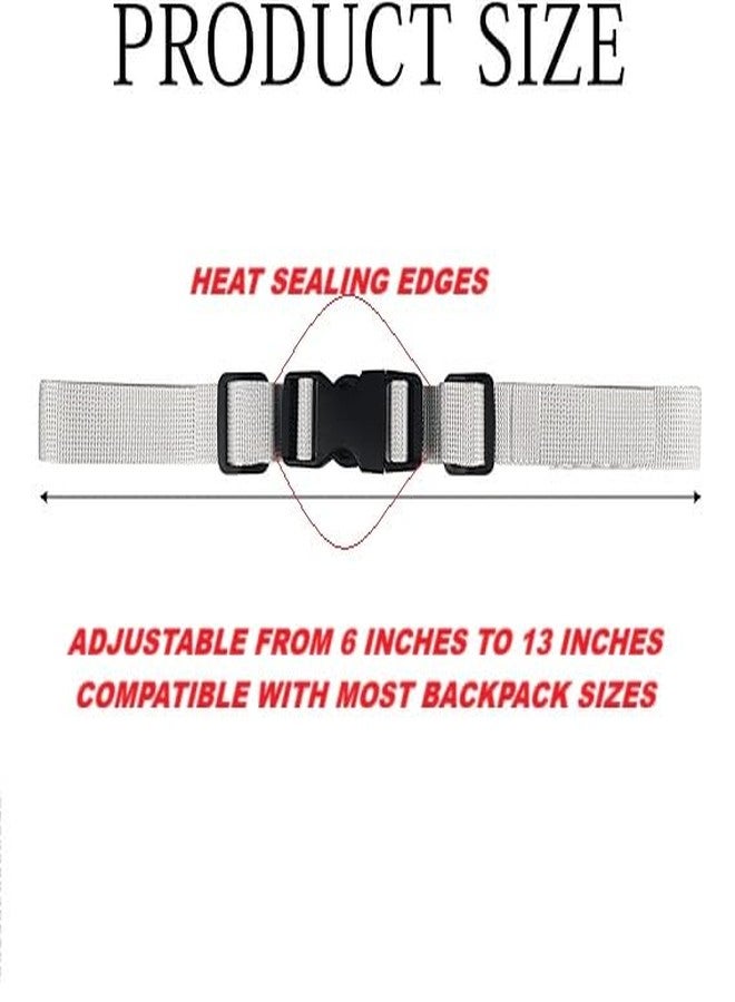 BASRI 2Pack Adjustable Quick Release Backpack Strap - Chest Strap for Travel Backpack, Camping Backpack - Reduces Back Strain & Improves Fit (Compatible with All Backpacks) (Gray, 1 Inch) - Image 2