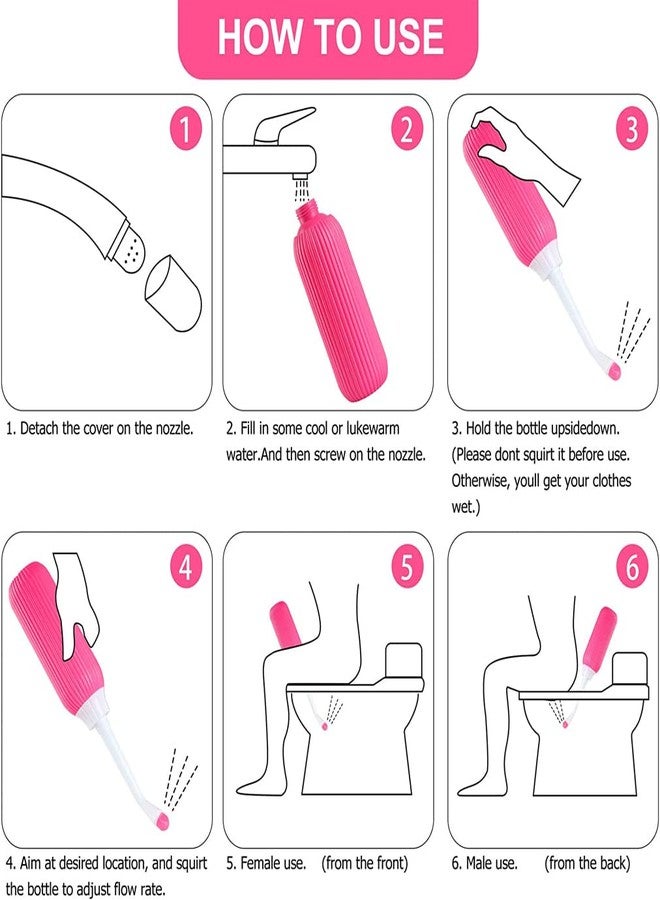 WOTOFY Portable Bidet Bottle for Travel (Pink, 500 ML) - Image 4