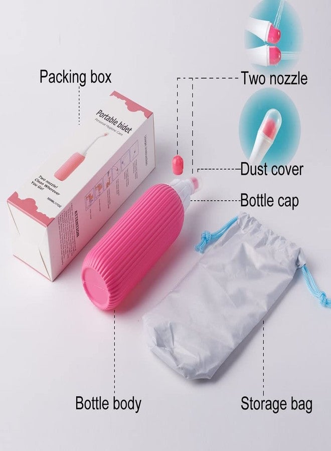 WOTOFY Portable Bidet Bottle for Travel (Pink, 500 ML) - Image 2