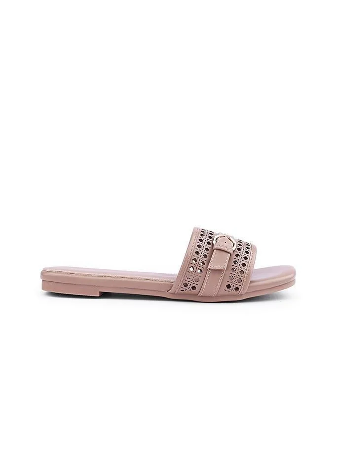 IconStyle Croc-Embossed Flat Mules