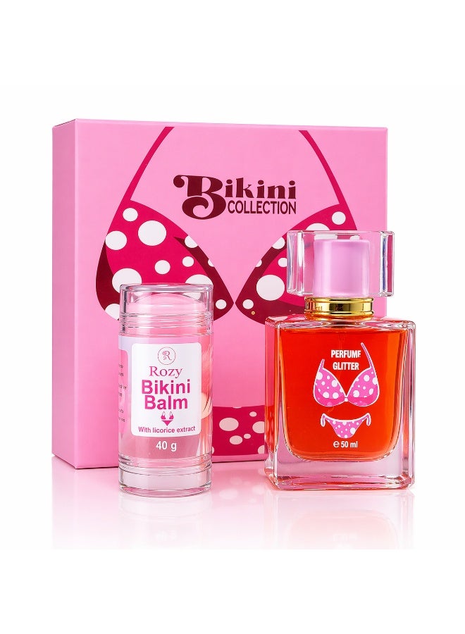 مجموعة العناية بمنطقة البكيني - مجموعة عطر لامع وبلسم للبكيني
