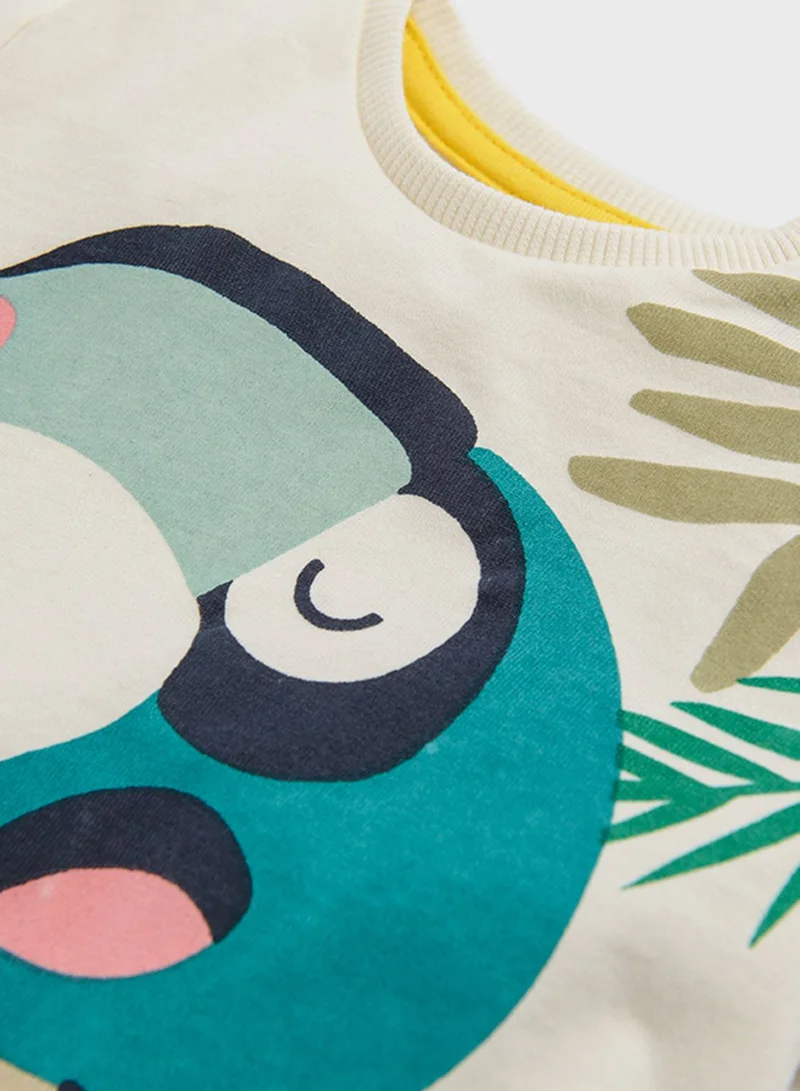 SMYK Infant Toucan Print T-Shirt + Shorts Set
