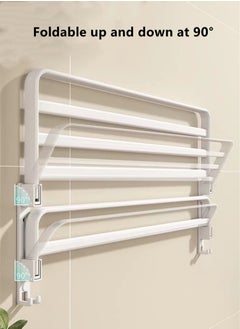 Kutis Kutis 1-Piece  Bathroom Organizer Bathroom Shelving Storage Rack Towel Rack Aluminum White 60x20x17cm  - Image 3