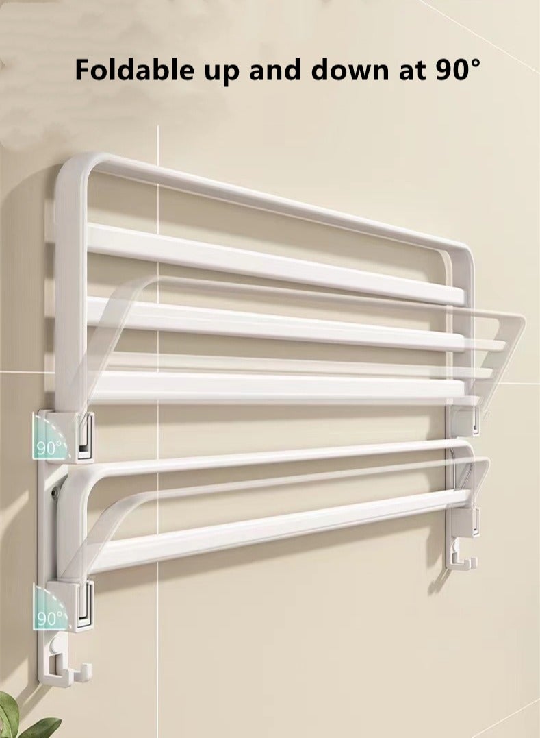 Kutis Kutis 1-Piece  Bathroom Organizer Bathroom Shelving Storage Rack Towel Rack Aluminum White 60x20x17cm  - Image 3