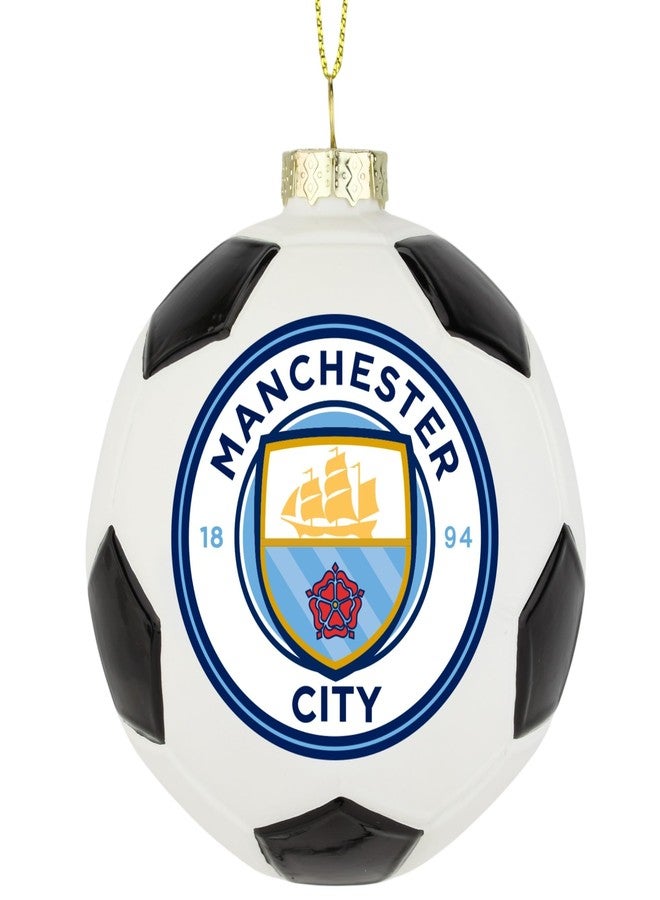 Tree Buddees x Manchester City F.C. Official Football Club Bauble Limited Edition Christmas Ornament - Premier League Soccer Team (Glass Ball) - Image 1