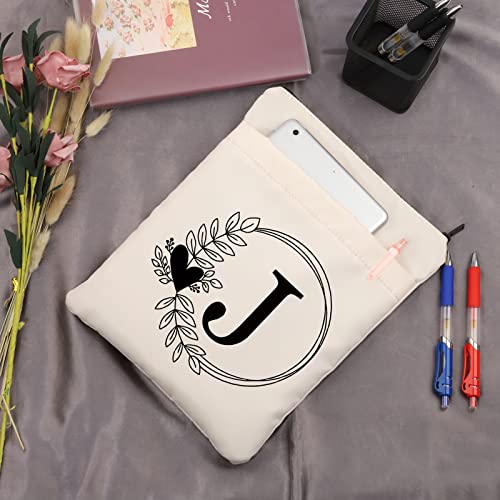 HOLLP Alphabet Book Cover A/C/J/K/M/ Letter Initial Waterproof Zipper PouchInitial English Book Sleeve(J--Book Sleeve) - Image 4