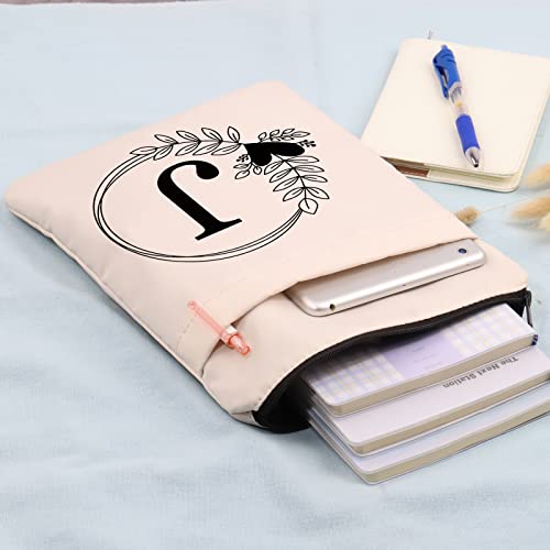 HOLLP Alphabet Book Cover A/C/J/K/M/ Letter Initial Waterproof Zipper PouchInitial English Book Sleeve(J--Book Sleeve) - Image 5