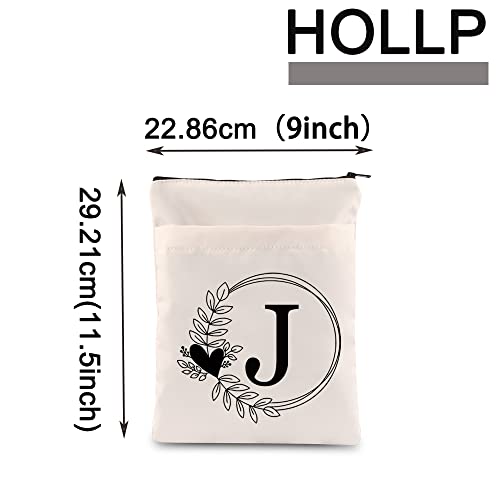 HOLLP Alphabet Book Cover A/C/J/K/M/ Letter Initial Waterproof Zipper PouchInitial English Book Sleeve(J--Book Sleeve) - Image 2