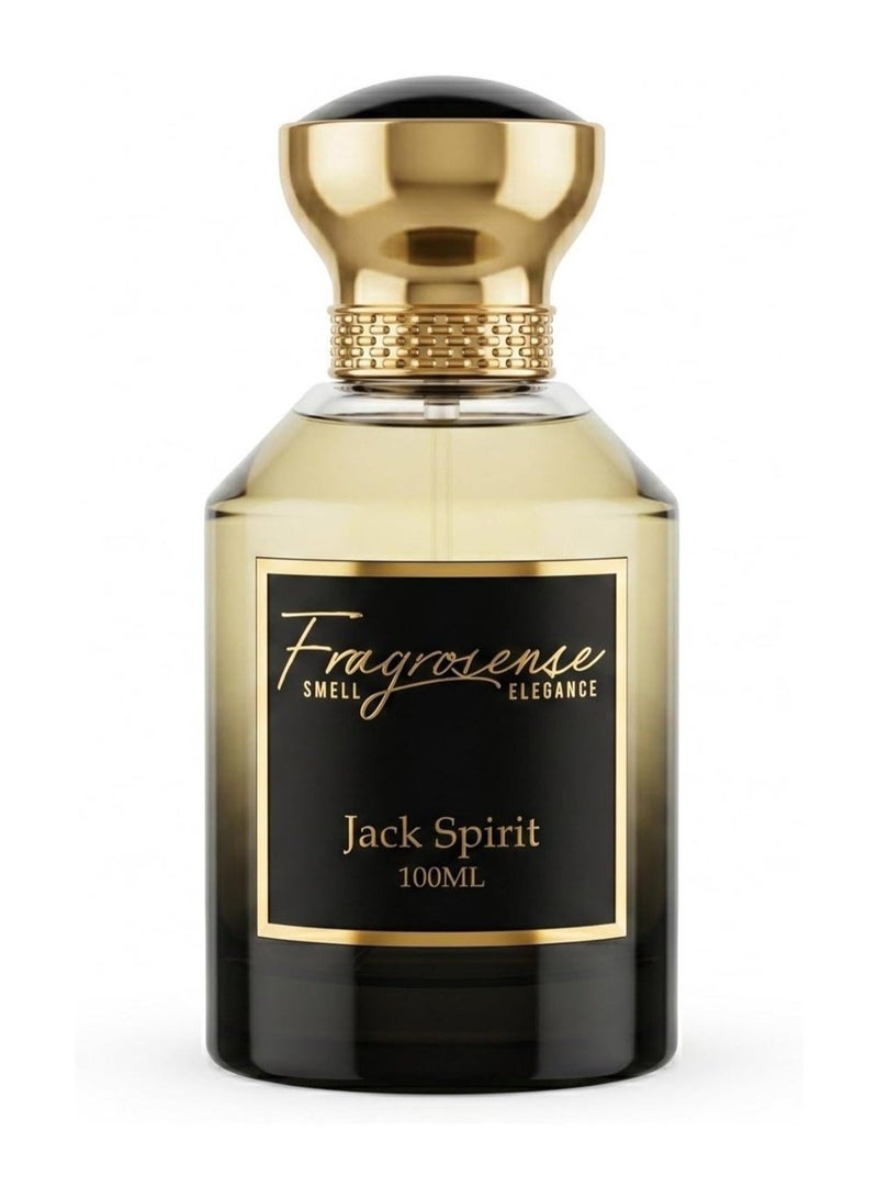 Jack Spirit Men’s Eau de Parfum 100ml - Spicy Citrus Fragrance with Bergamot Pepper Vetiver Cedar Ambroxan Labdanum Notes - Bold Woody Masculine Scent