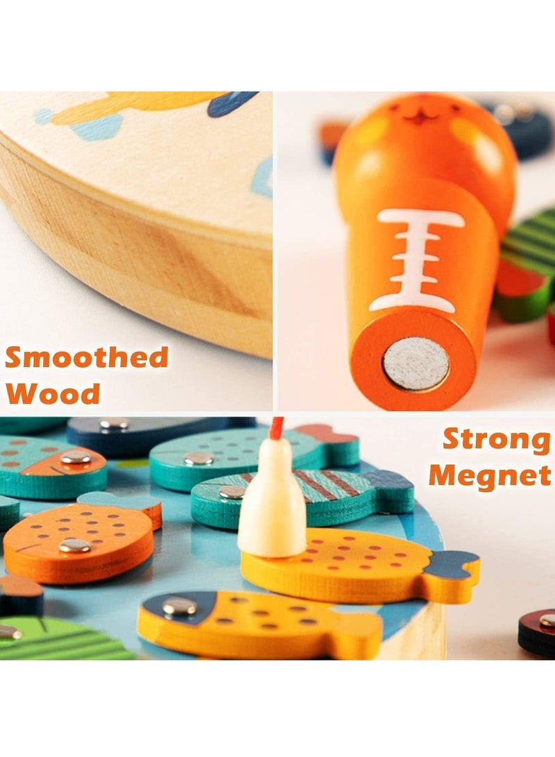 Magnetic Alphabet Numbers Fishing Game, Wooden ABC Letter Numbers Color Matching Puzzle Fine Motor Montessori Educational Toy for Preschool 3 4 5 Year Old Toddlers - Image 5