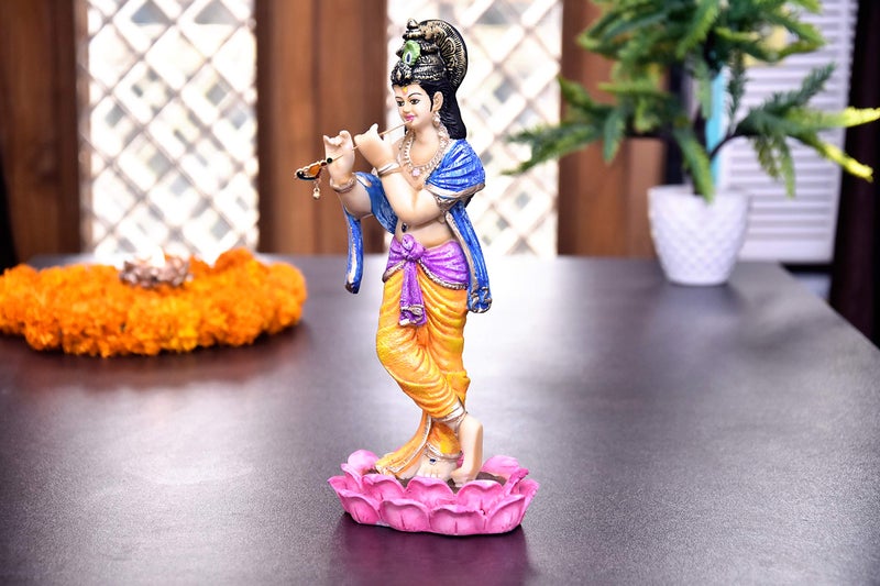Mariner's Creation Krishna Idol for Home Decor and Gift Krishna Statue Made of Resin and Marble for Office and hoome Showcase - Image 3