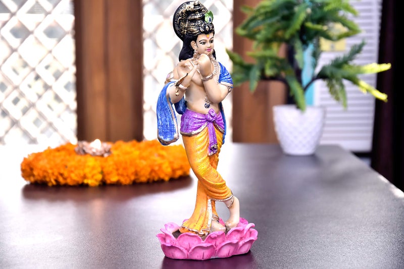 Mariner's Creation Krishna Idol for Home Decor and Gift Krishna Statue Made of Resin and Marble for Office and hoome Showcase - Image 5