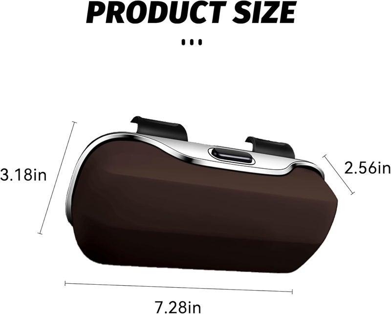 Tioollev Sunglasses Holder for Car Sun Visor, Protective Automotive Eyeglasses Storage Case Hanger, Car Sunglass Holder Suitable for Truck and Sedan to Place Sunglass (Brown) - Image 2