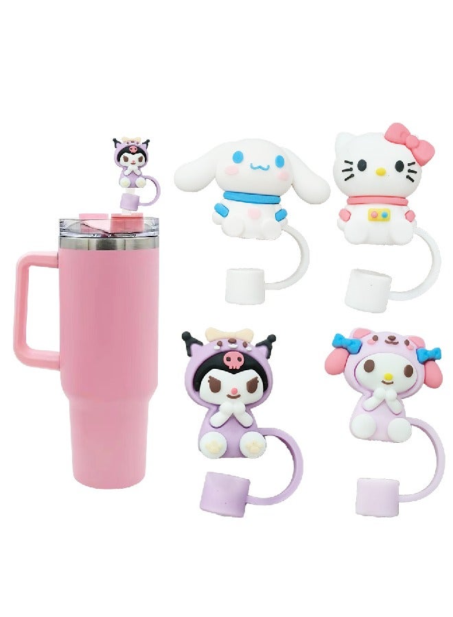 Cute Cartoon Straw Cap, Dustproof Straw Sleeve, 10mm  - Image 1