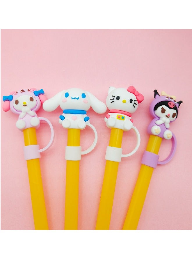 Cute Cartoon Straw Cap, Dustproof Straw Sleeve, 10mm  - Image 2