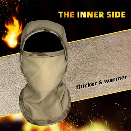 XY3545HS Camo Military Warm Balaclava for Winter Outdoors-Ski Mask，Hunting，Fishing，Motorcycle Windproof，Unisex，Elastic (Camo cp) - Image 3