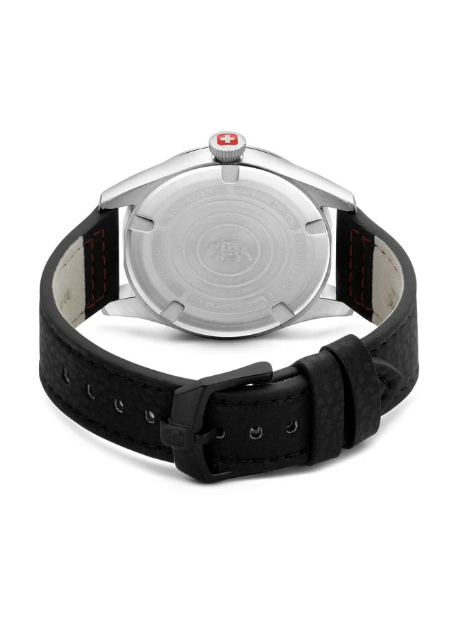 سويس ميليتري هانوا Lead Ranger Watch For Men With Black Vegan Strap - 37 mm