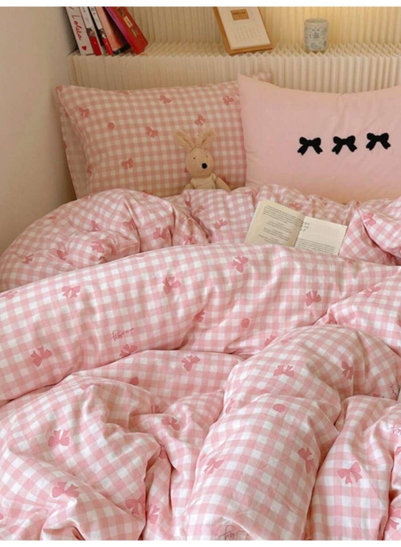 غطاء لحاف كيوت بنقشة مربعات – مفرش بناتي ناعم- 150*200 سم - Image 5