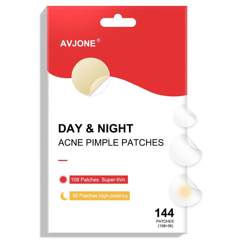 AVJONE Pimple Patches for Face(144 Patches), Hydrocolloid Acne Patches with Tea Tree Oil, pimple stickers for Breakouts, Absorbs Zit, Invisible Spot Cover and Blemish - Image 1