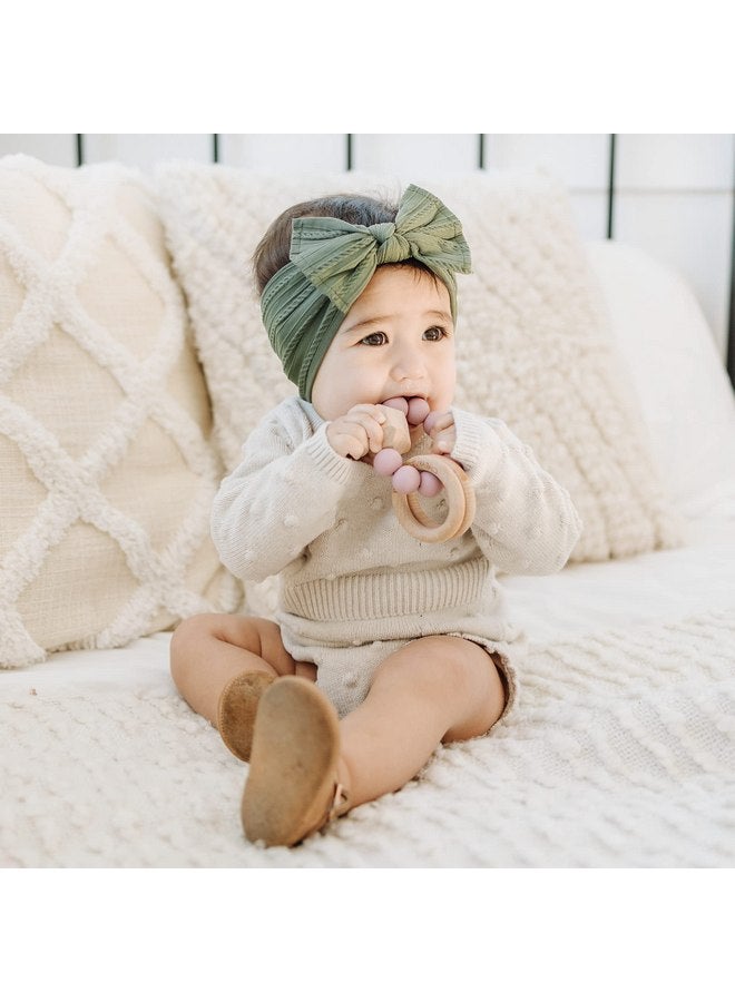 Prohouse 12 Pack Baby Nylon Headbands Hairbands Hair Bow Elastics Handmade Hair Accessories for Baby Girls Newborn Infant Toddlers Kids(Pink) - Image 5