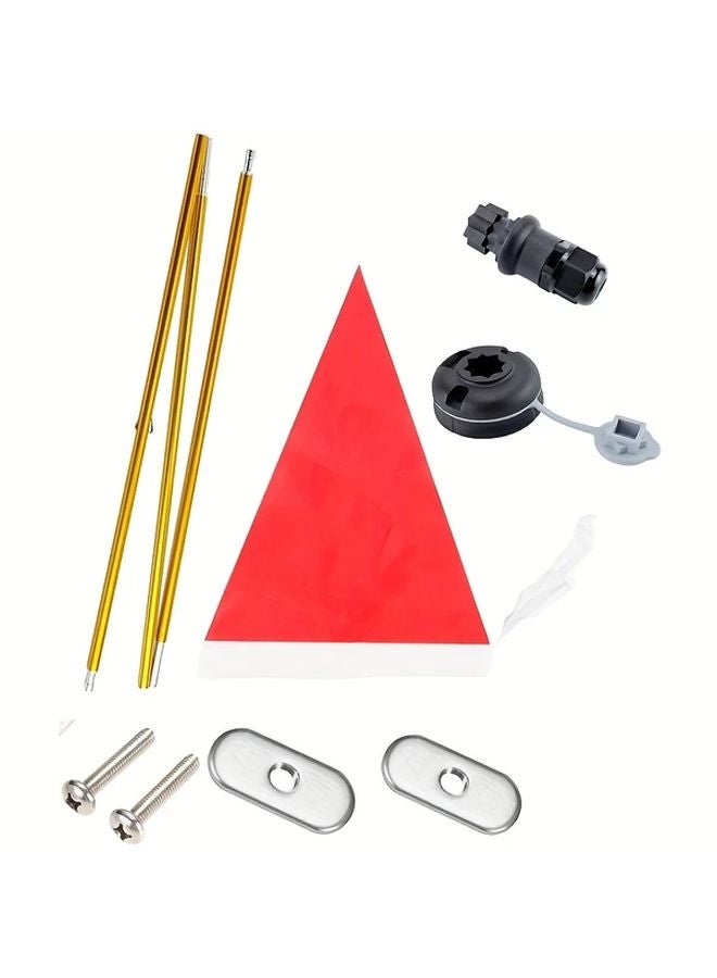 حامل علم سلامة الكاياك بطول 4 أقدام، سهل التثبيت وقاعدة مستقرة للقوارب والزوارق واليخوت - Image 2