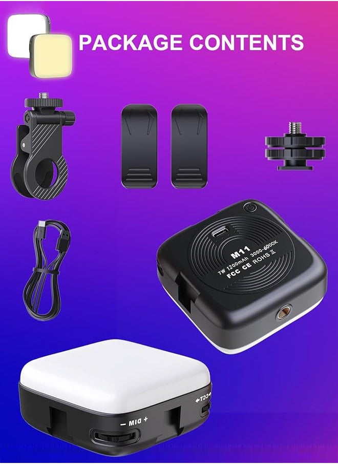 LED Video Light,Computer Light for Meeting Video Light,Multi-Angle Adjustable & Splicable Multi-Functional Pocket Fill Light   LED Selfie Light with Clips Portable Phone Light for Video Shooting Vlogging Kit, 60 Beads 3 Colors 9 Modes 1800mAh Battery, Fill Light for iPhone Photo Camera Computer Laptop TikTok Makeup Video Call