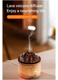 Lava Fire Aromatherapy Diffuser USB Plug-in Desktop Flame Humidifier Simulated Smoke Rings Creative Aromatherapy Lamp White
