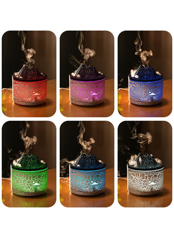 Bukela - Lava Fire Aromatherapy Diffuser USB Plug-in Desktop Flame Humidifier Simulated Smoke Rings Creative Aromatherapy Lamp White - Image 1