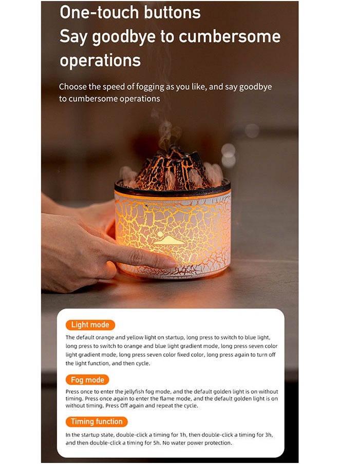 Bukela - Lava Fire Aromatherapy Diffuser USB Plug-in Desktop Flame Humidifier Simulated Smoke Rings Creative Aromatherapy Lamp White - Image 1