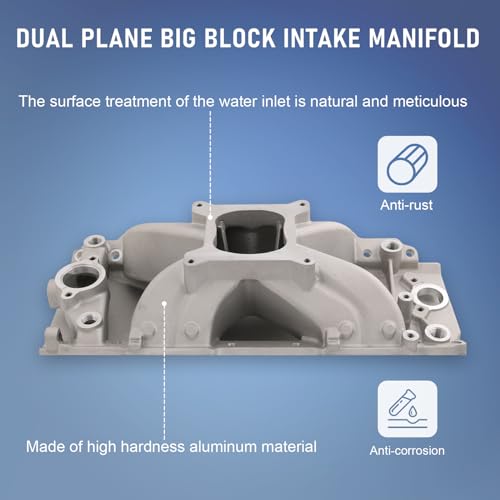 DICMIC Aluminum Single Plane Intake Manifold Compatible with Chevrolet Big Block V8 BBC 396-454 Engines - Image 3