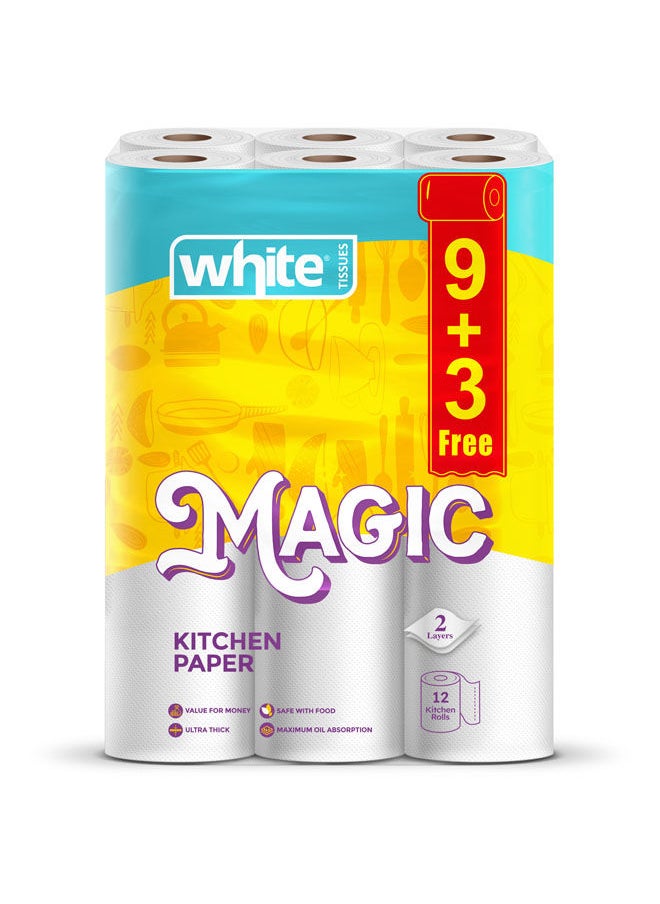 White Magic Kitchen 12 Roll 2 PLY 