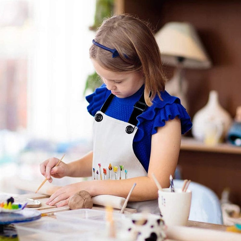 klarako 1PCS Children's Aprons with Pockets, Cooking Apron Children Boys Girls, Adjustable Toddler Cooking Apron,Children's Painting Apron for Painting, Baking, Cooking - Image 5