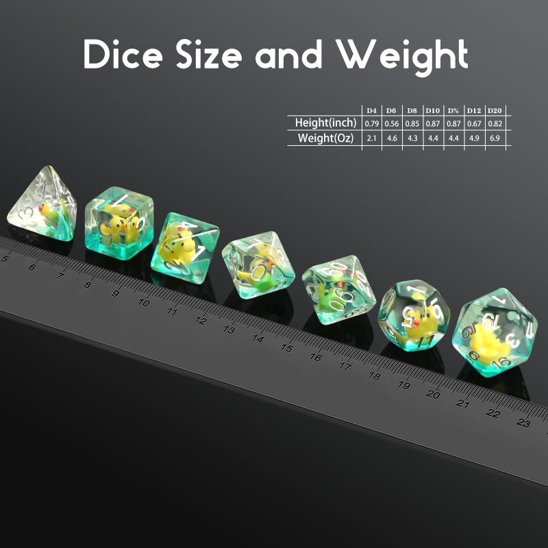 DNDND Duck DND Resin Dice, DNDND 7PCS Dungeons and Dragon Dice Set with Velvet Bag for D&D Role Playing Games and Tabletop Gamesï¼ˆDuck - Image 5