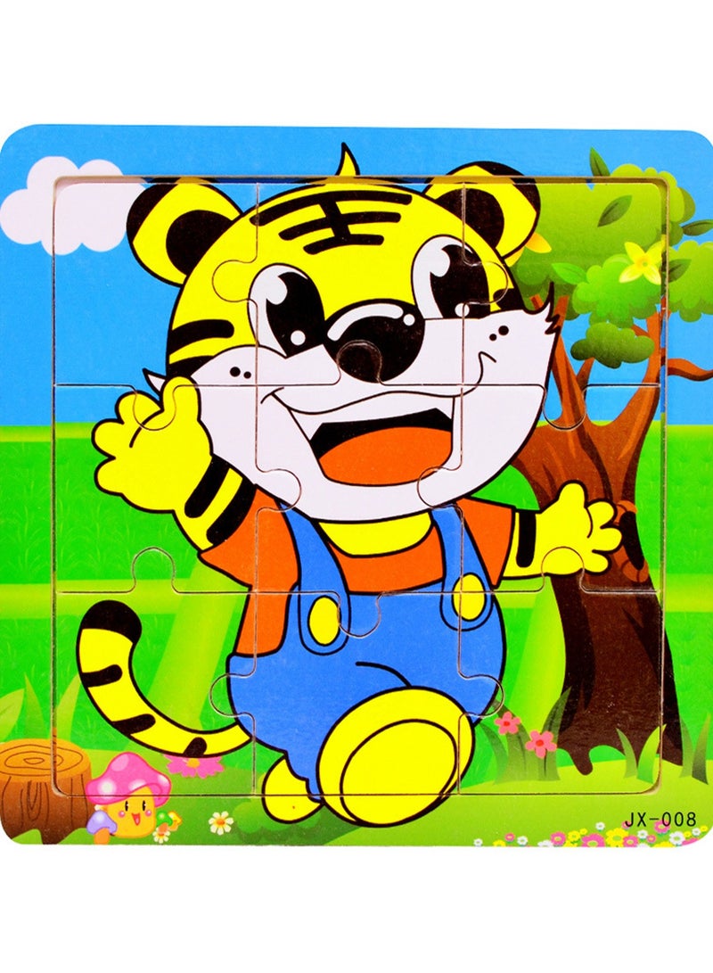 ألغاز الصور المقطوعة من سلسلة النمر الخشبية التعليمية للأطفال مناسبة للأولاد والبنات - Image 1
