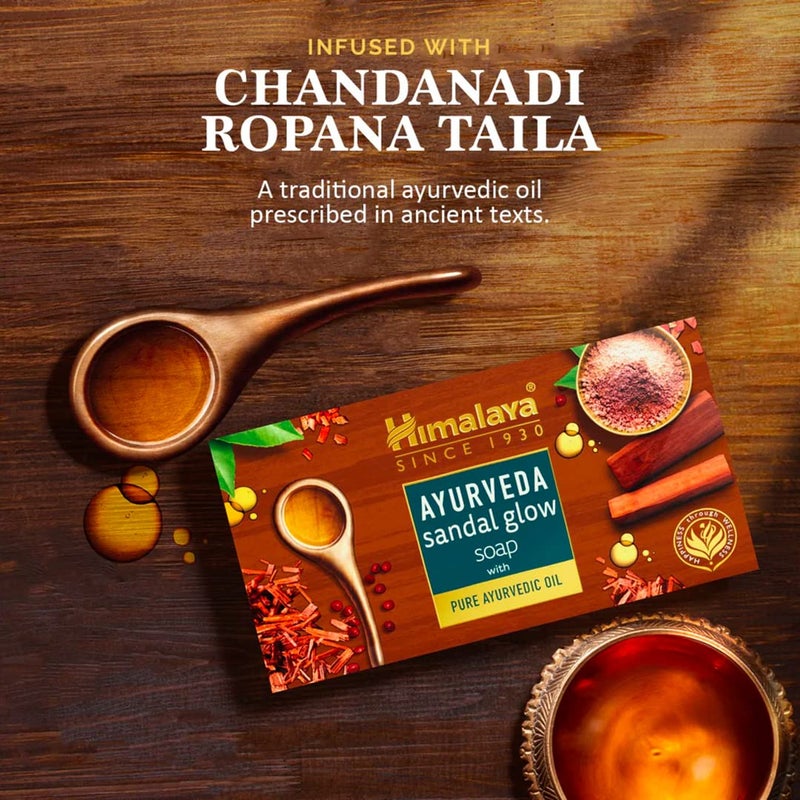 Himalaya Ayurveda Sandal Glow Soap 75 Gm Pack Of 4 300 Gm - Image 4