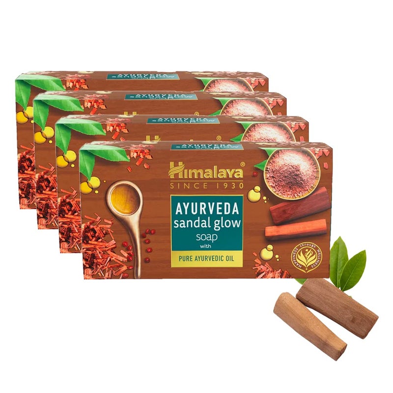 Himalaya Ayurveda Sandal Glow Soap 75 Gm Pack Of 4 300 Gm - Image 1
