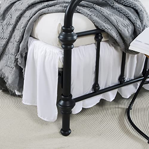 xuan dian Bed Skirt Queen Size Ruffled Bed Skirt with Split Corners, 14 Inch Drop Dust Ruffle Bed Skirt with Platform, White - Image 4
