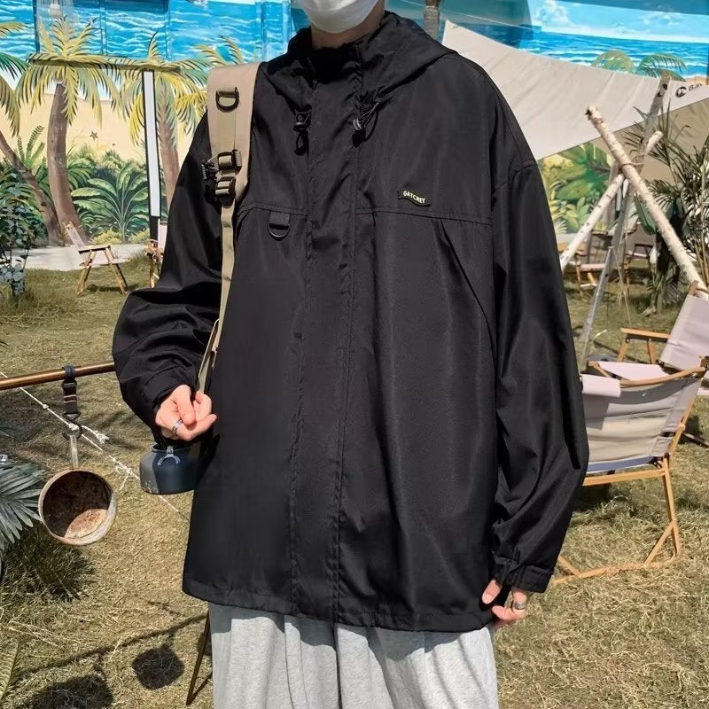 2023 Spring and Autumn Pi Handsome Jacket Mens Ins High Street Tide Brand Hong Kong Style Japanese Style Harajuku Style Korean Style Fashionable Loose Jacket Black  - Image 3