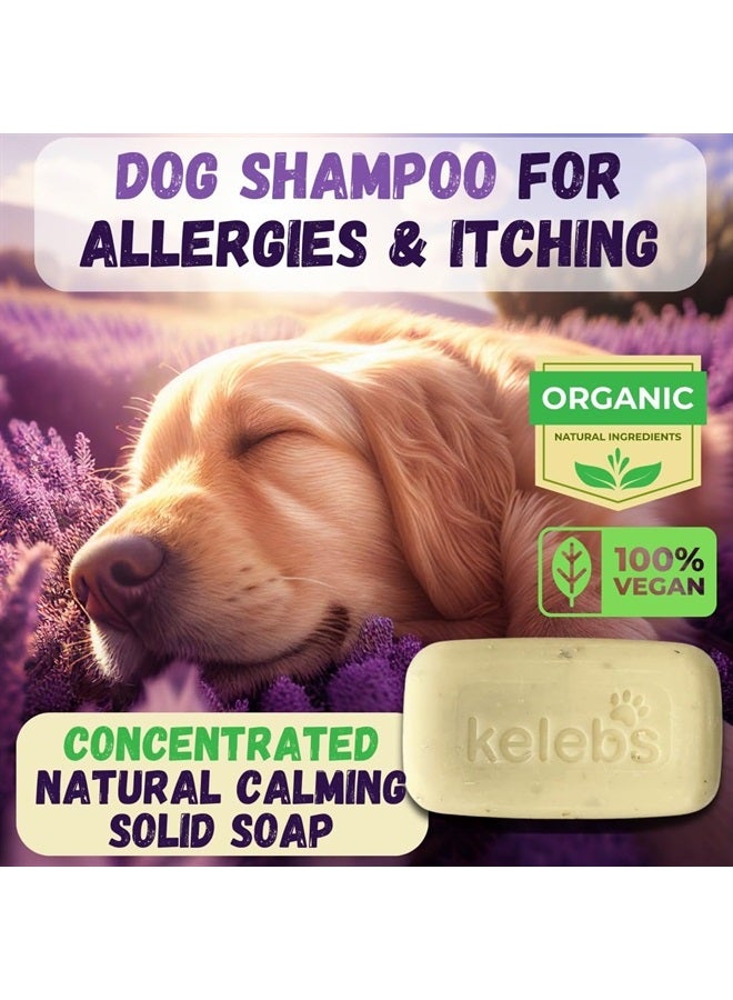Kelebs Dog Shampoo | Allergies and itching | Dog Shampoo for Sensitive Skin | Puppy Shampoo | All Natural Dog Soap Bar with Lavender Oil & Oatmeal | for Smelly Dogs, Zero Plastic Vegan 3PCS - Image 2