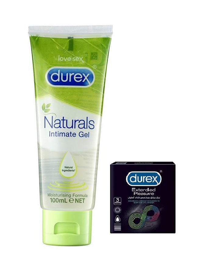 Extended Pleasure 3 and Durex Naturals Intim Gel 100ml