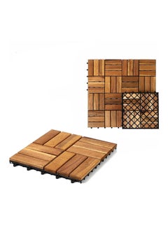 HOME TASTE Wooden Floor Decking Tiles Timberlock Interlocking Wood Tiles Floor Tiles Balcony Flooring Tiles Home Floor Tiles Diy Tiles Garden Tiles (Pack_ (1 Pieces))  - Image 1