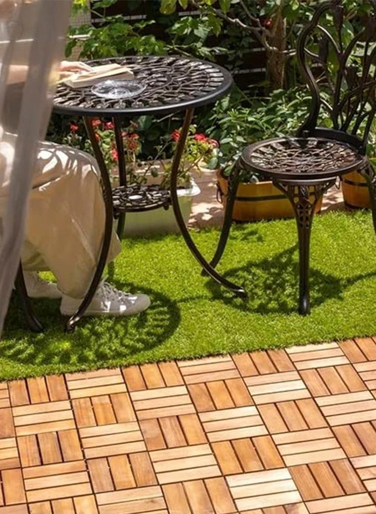 HOME TASTE Wooden Floor Decking Tiles Timberlock Interlocking Wood Tiles Floor Tiles Balcony Flooring Tiles Home Floor Tiles Diy Tiles Garden Tiles - Image 5