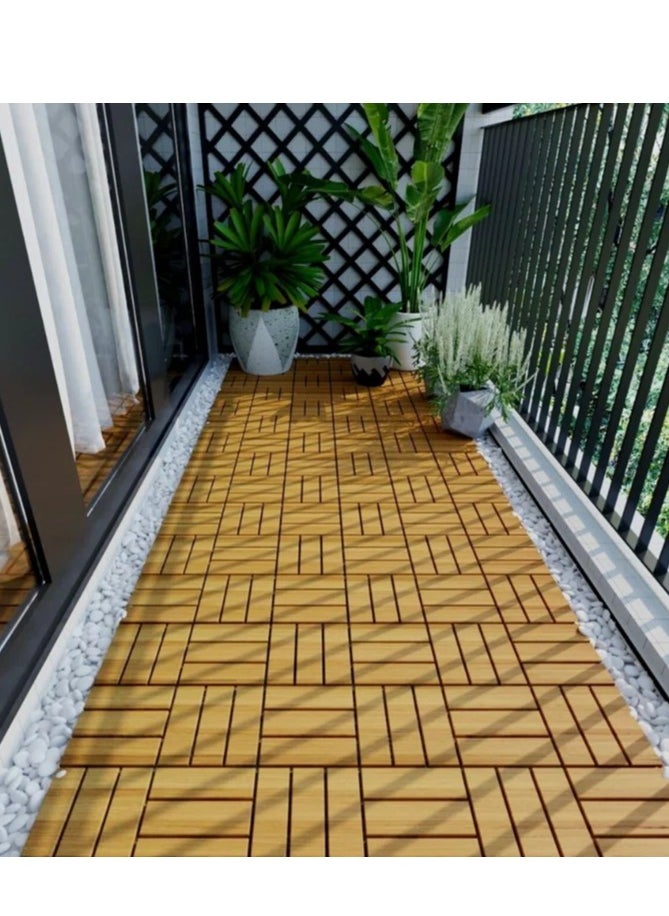 HOME TASTE Wooden Floor Decking Tiles Timberlock Interlocking Wood Tiles Floor Tiles Balcony Flooring Tiles Home Floor Tiles Diy Tiles Garden Tiles (Pack_ (1 Pieces))  - Image 4