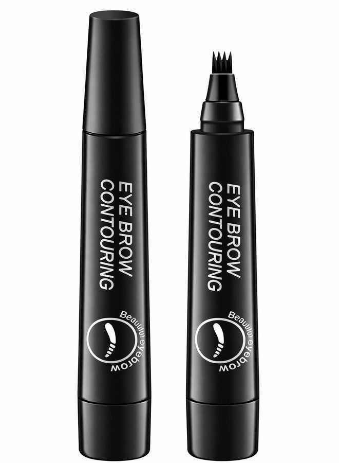 ROKTRY Waterproof Eyebrow Contouring Pen - Microblading 4-Tip Hair-Stroke Brow Pen for Natural Feathered Look | 24-Hour Long Lasting, Smudge-Proof & Sweat-Resistant Nano-Precision Brow Filler - Image 1