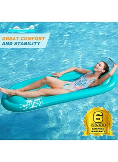 Jasonwell Inflatable Pool Lounger Float - Pool Float Stable Relaxing Water Hammock Floatie For Swimming Pool Tanning Lounge Floating Pool Party Toy For Adults Kids (Blue W Mesh)  - Image 3