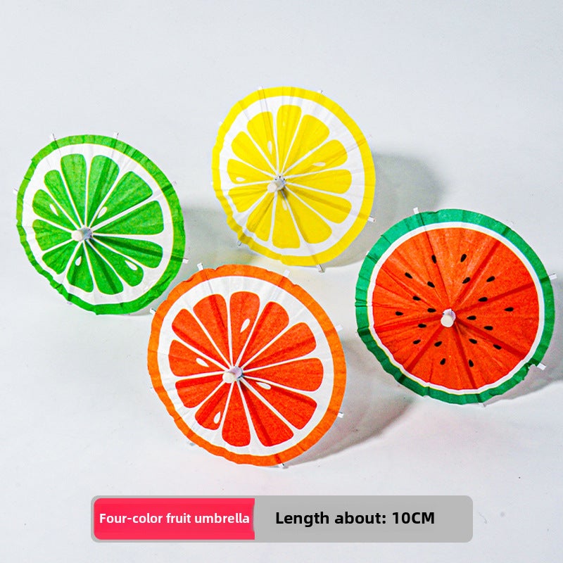 Colorful Cocktail Umbrella Picks 4 Color fruit umbrella 10cm 