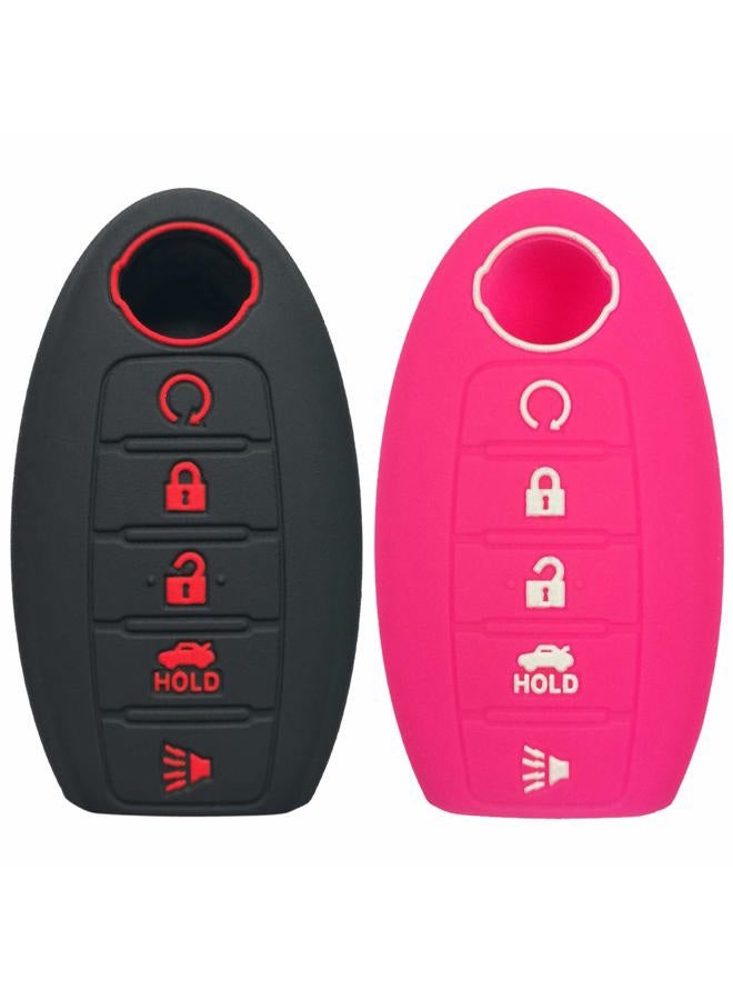 Coolbestda 2Pcs Rubbber 5 Buttons Smart Key Fob Cover Case Skin Glove for 2018 2019 2020 2021 Nissan Armada Rogue Maxima Altima Sedan Pathfinder  - Image 1