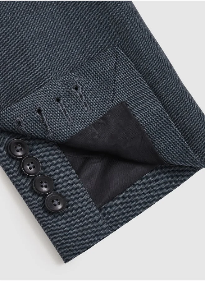REISS Db Peak Textured Bla
