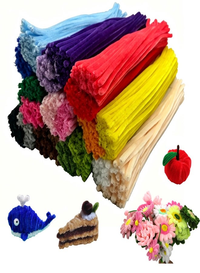 Swpohrat 1000 Pcs Thick Craft Pipe Cleaners Bulk 20 Assorted Colors,12 Inch Chenille Stem Pipecleaner Kit for Craft Animals,Flowers Making,Creative DIY Decorations，Holiday Ornaments - Image 1