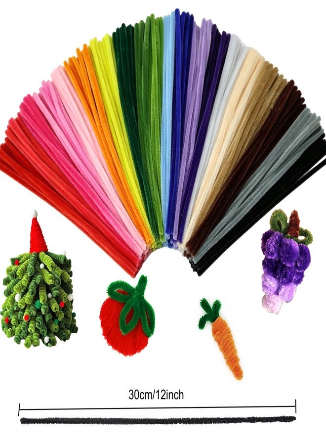 Swpohrat 1000 Pcs Thick Craft Pipe Cleaners Bulk 20 Assorted Colors,12 Inch Chenille Stem Pipecleaner Kit for Craft Animals,Flowers Making,Creative DIY Decorations，Holiday Ornaments - Image 3